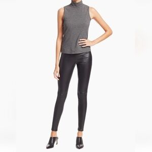 Theory Black Lamb Leather Ankle Leggings Sz 2